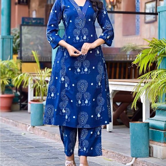 Other - Blue Printed Women's Kurta Set co ord